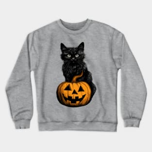 Vintage Halloween Shirt Black Cat Pumpkin Jack O Lantern Crewneck Sweatshirt